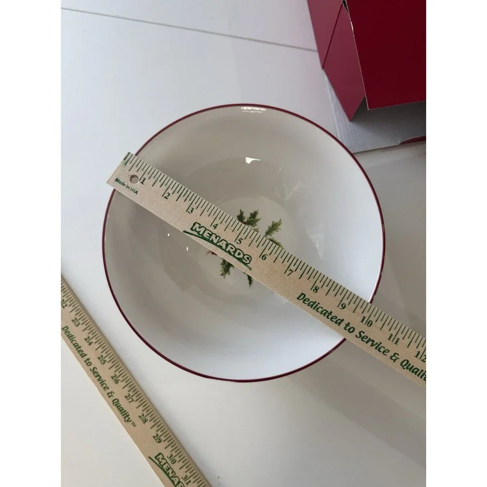 LENOX Holly Scroll Holiday Serving Bowl~Size: 2.25 qt~NEW~10 inch diameter~